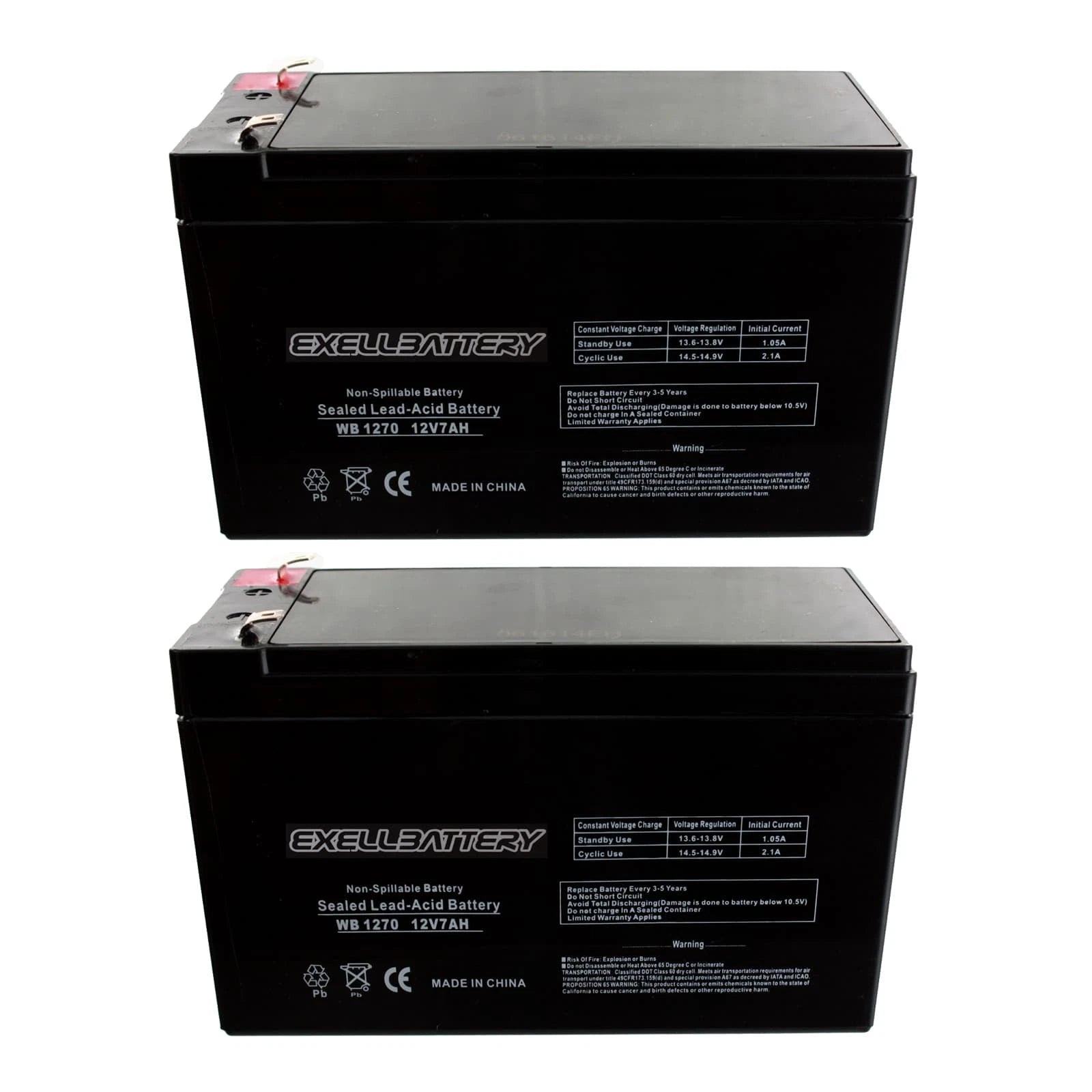 2pk 12V 7AH 8AH Battery RAZOR Scooter ES300 E200 E300 Bella Betty Daisy Vapor