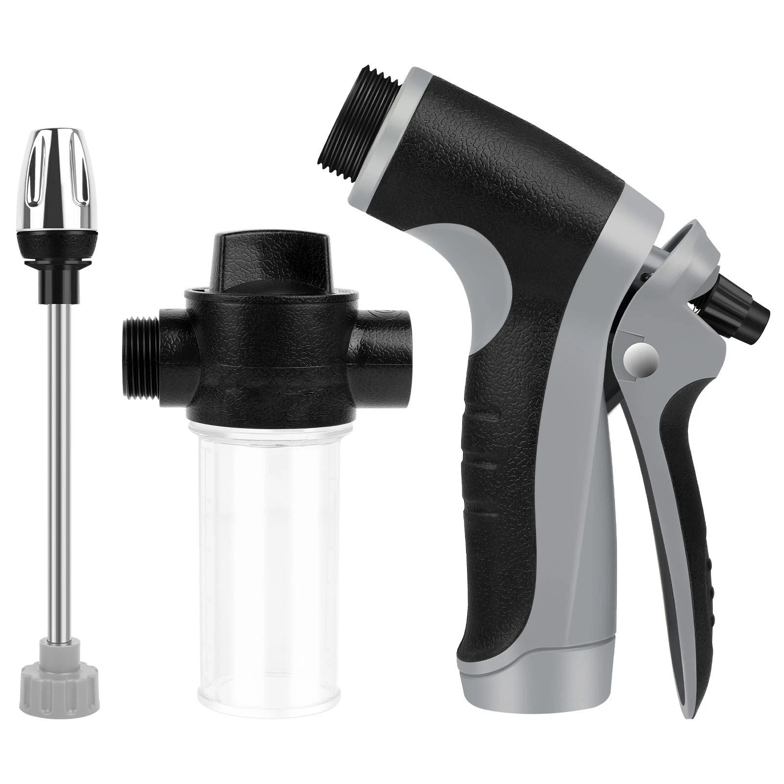 High Pressure 3 Water Spray Gun Nozzle Garden Hose Pipe Lawn Car Washing Metal