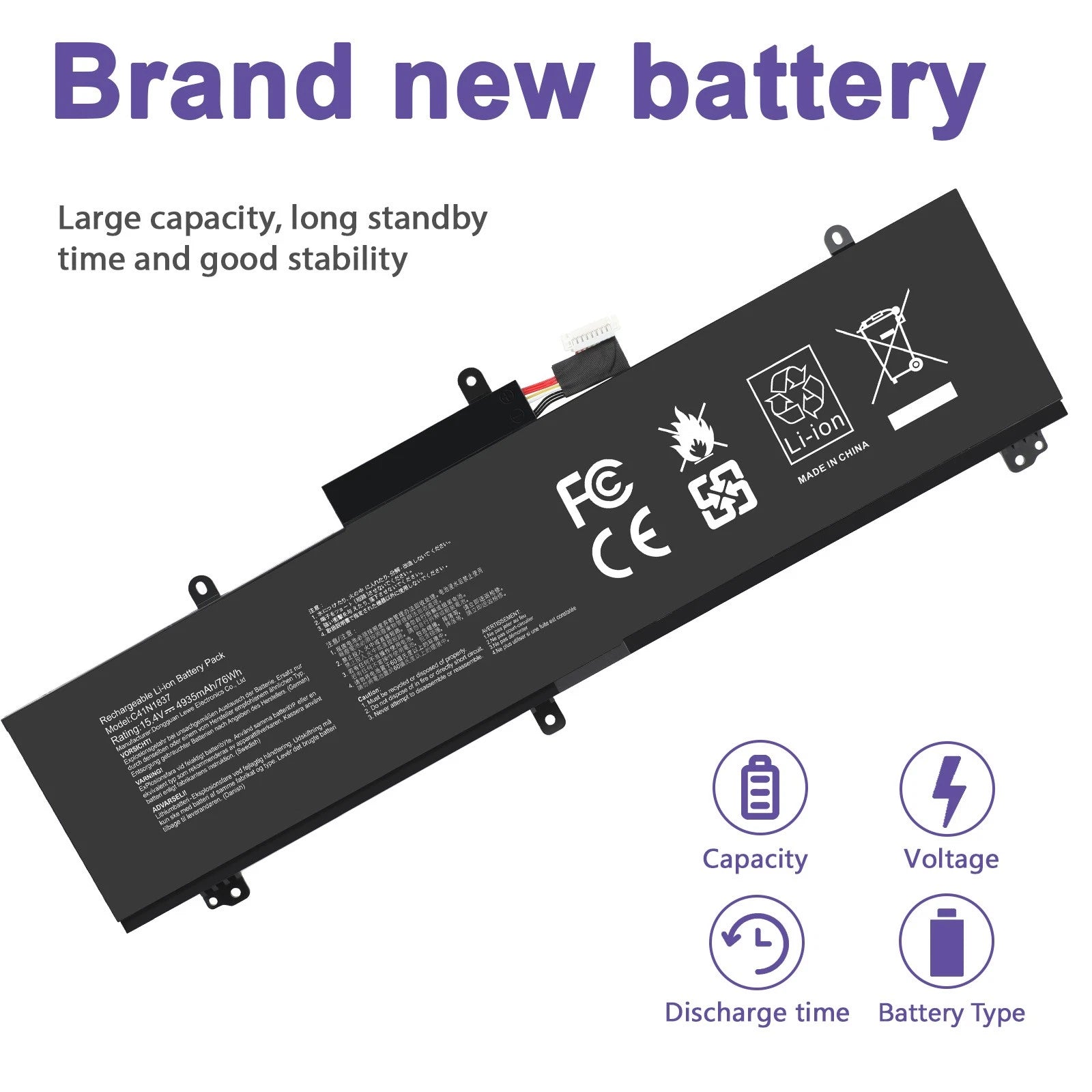 C41N1837 Battery For ASUS ROG Zephyrus G15 GA502 M15 GU502G S15 GX502 76Wh