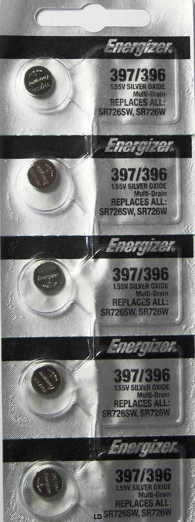 ENERGIZER 396/397 SR726SW SR726W (2 piece) WATCH BATTERY NEW Authorize Seller