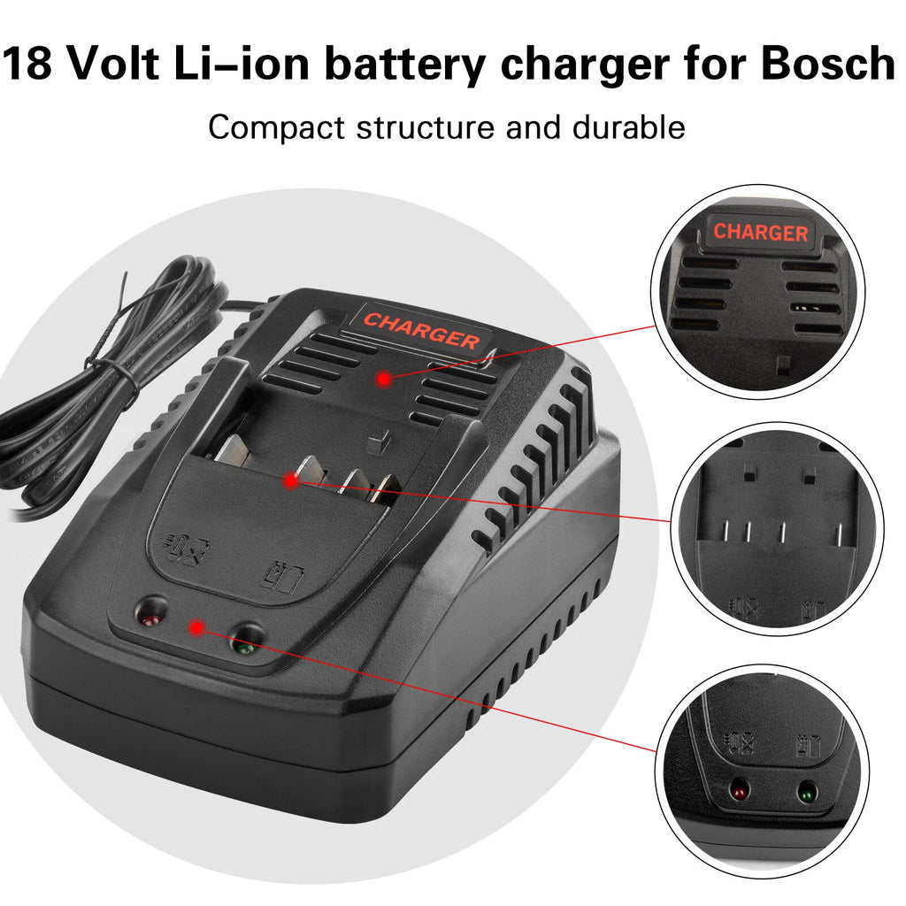For BOSCH 18V Li-Ion Battery Charger BC660 BAT609 BAT618 BAT611 BAT620 BAT610G