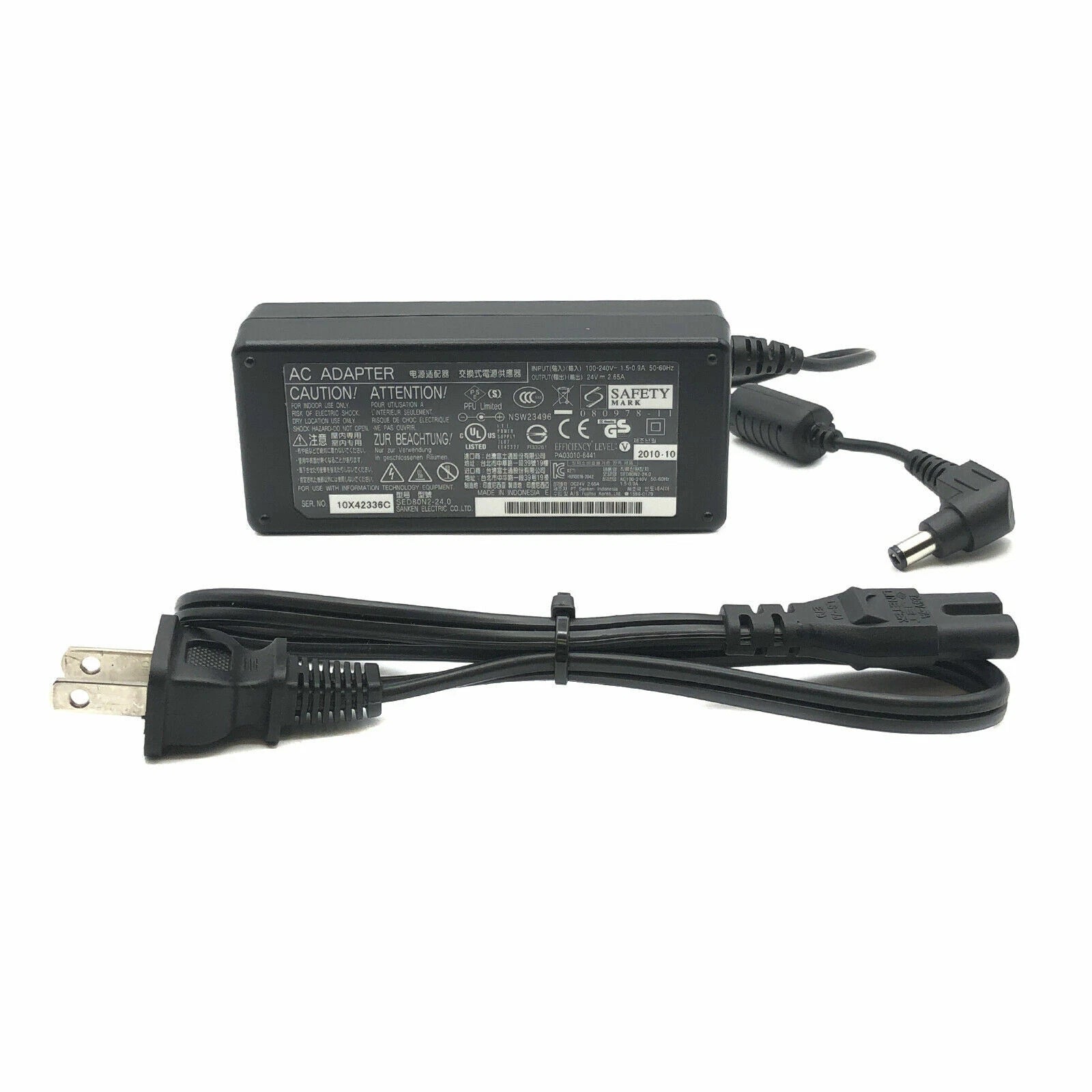 NEW Original Fujitsu 24V AC Adapter for Scanner fi-7160 fi-7180 fi-7260 fi-7280