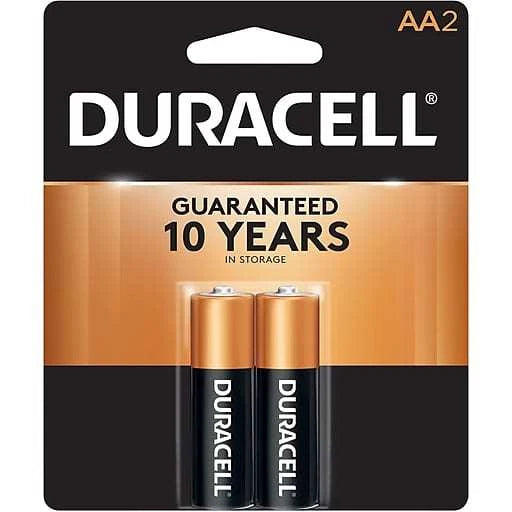 2 Pack Duracell AA Alkaline 1.5V Batteries Exp. 2028