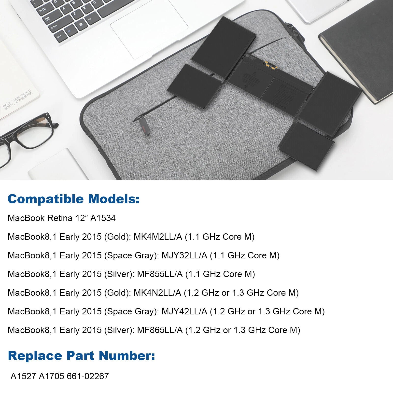 ?LOT 30X A1527 Battery For 2015 2016 2017 Apple MacBook Retina12" A1534 EMC 2746