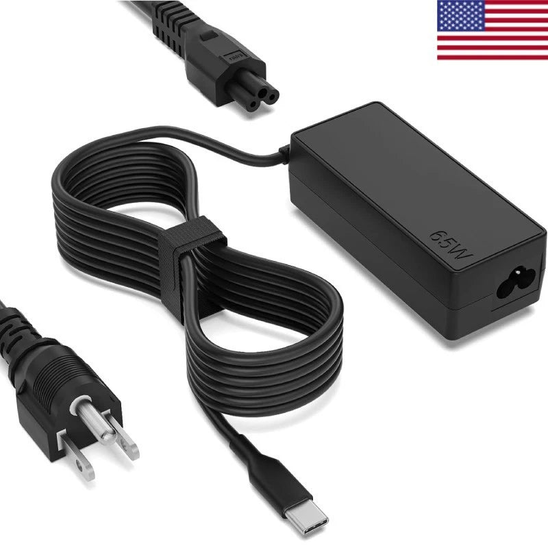 65W USB Type-C Charger Adapter for Dell Latitude 5290 7390 2-in-1 &Power Cord
