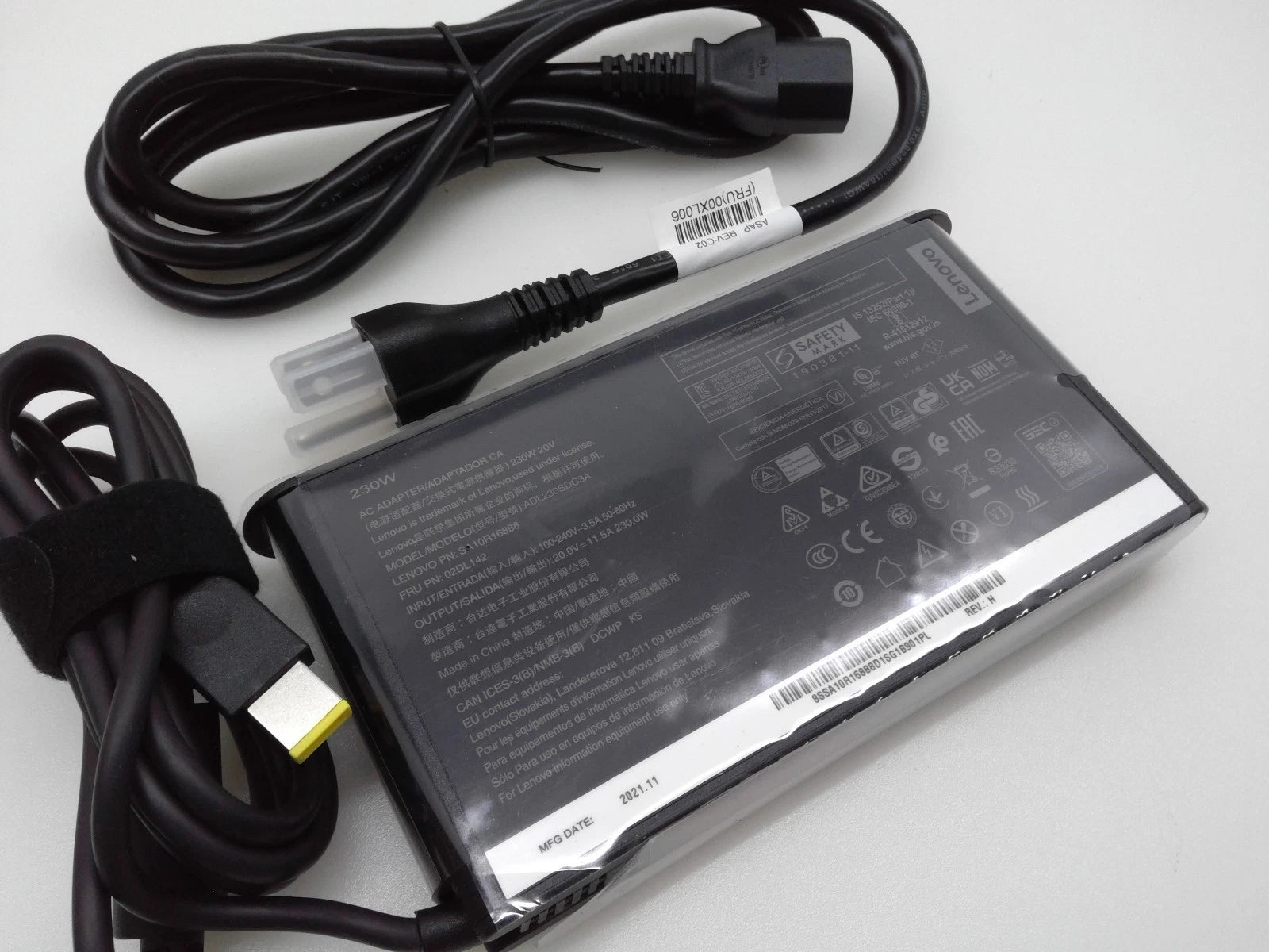 New OEM Lenovo 230W 20V 11.5A AC Power Adapter Charger Yellow Slim Square Tip