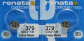 2 Renata Button Cell SR521SW 1.55V Watch Batteries
