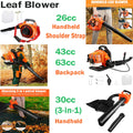 ??Air Leaf Blower Gas Powered Snow Blower 665CFM 26CC/30CC/43CC 2-Stroke Engine