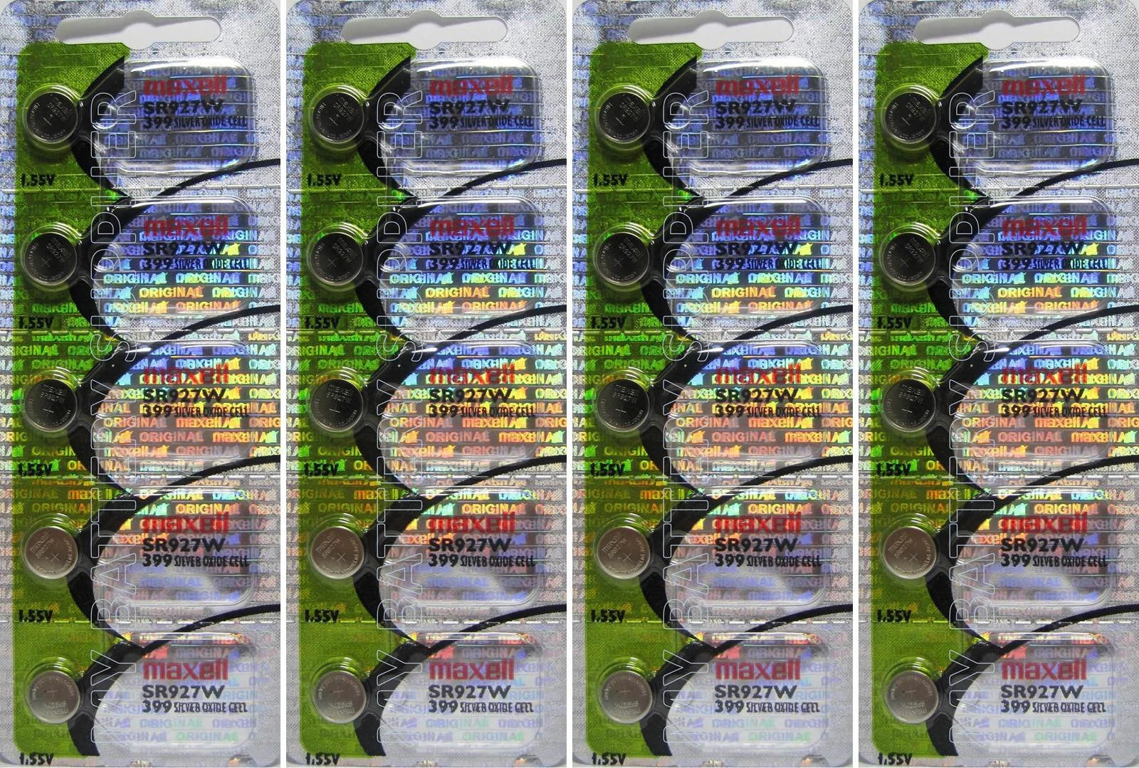 Maxell 399 Silver Oxide 20 Batteries (SR927W)