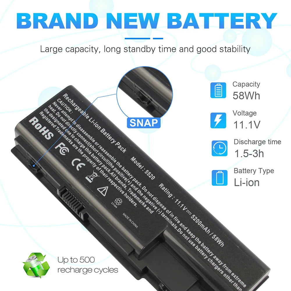 AS07B41 AS07B31 AS07B51 AS07B71 Battery For Acer Aspire 5230 5235 5310 5315 5920