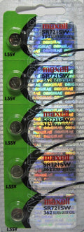 5 Maxell SR721SW Watch and Calculator Batteries