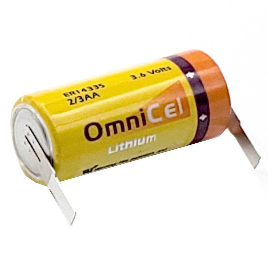 10x OmniCel ER14335 3.6V 1.65Ah 2/3AA Lithium Battery w/ Tabs RFID AMR Backup