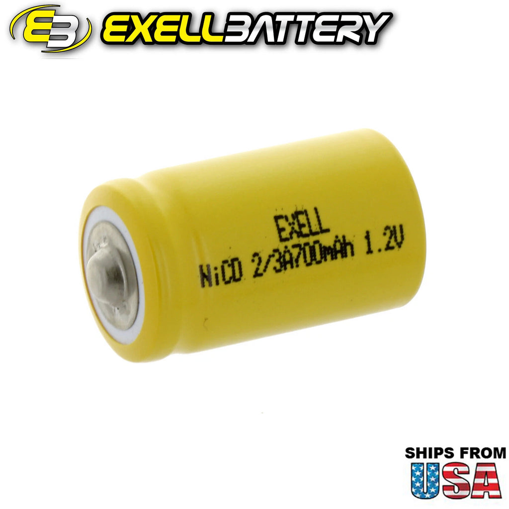 20x 2/3A Size 1.2V 700mAh NiCD Button Top Battery for Carbon Monoxide detectors