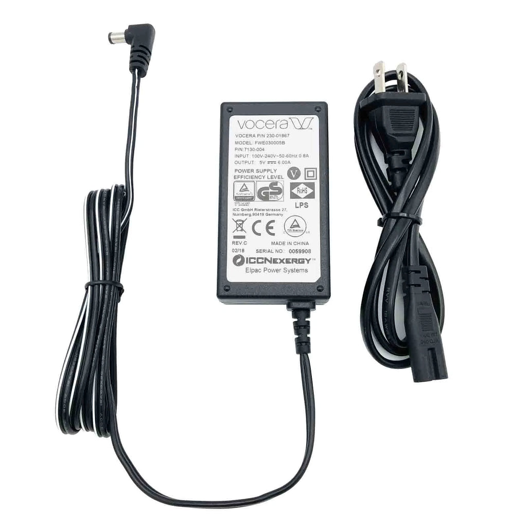 New Genuine Vocera 230-01867 FWE030005B Power Supply Adapter 5V 6A 30W Charger