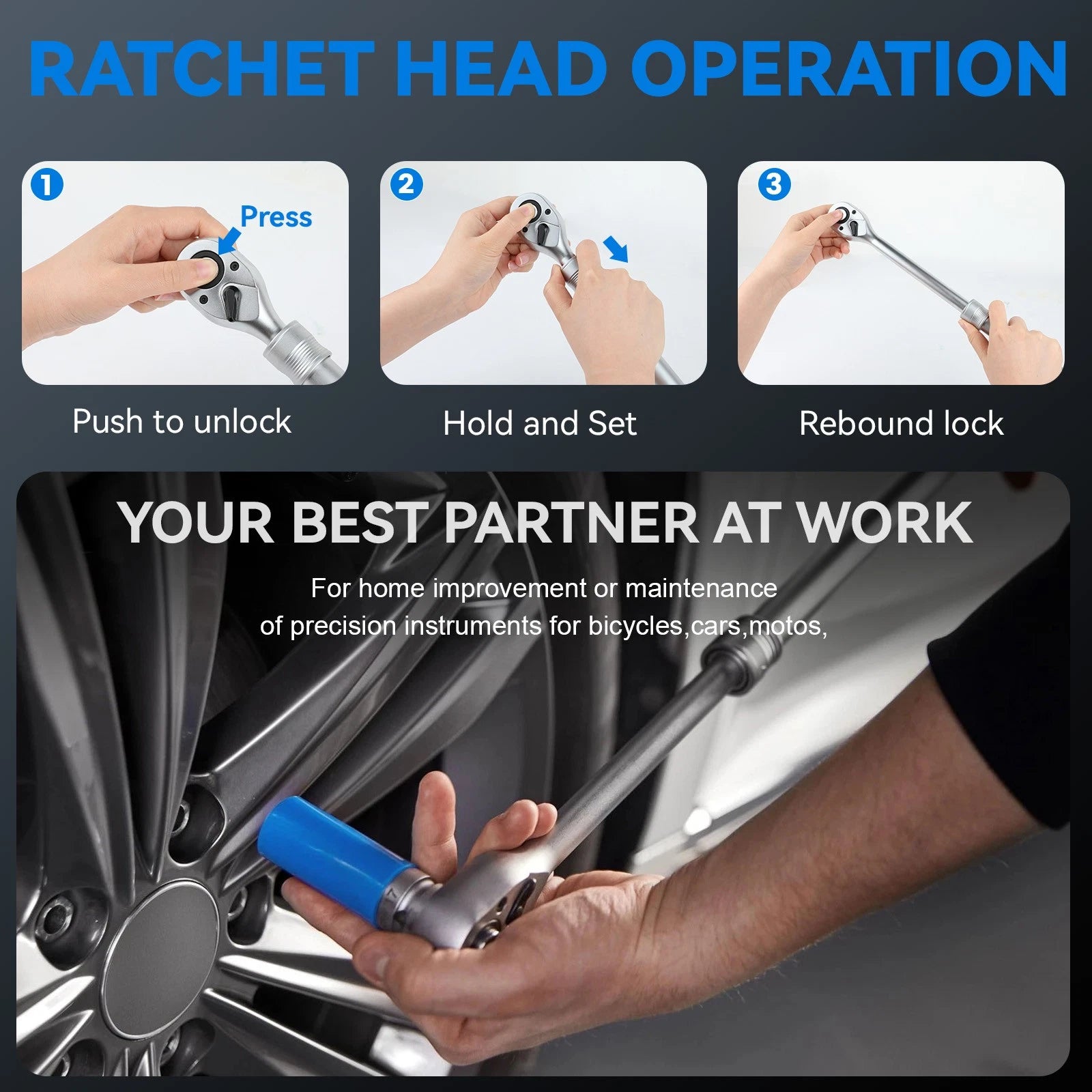 ?Click Torque Wrench Set 1/2'' Drive 42-210 Nm w/ Extension Rod 17mm/19mm/21mm