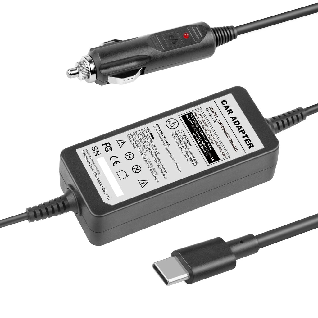 90W 65W USB C Vehicle Car Charger for iPhone MacBook Pro Air 15" 16" 13" Laptop
