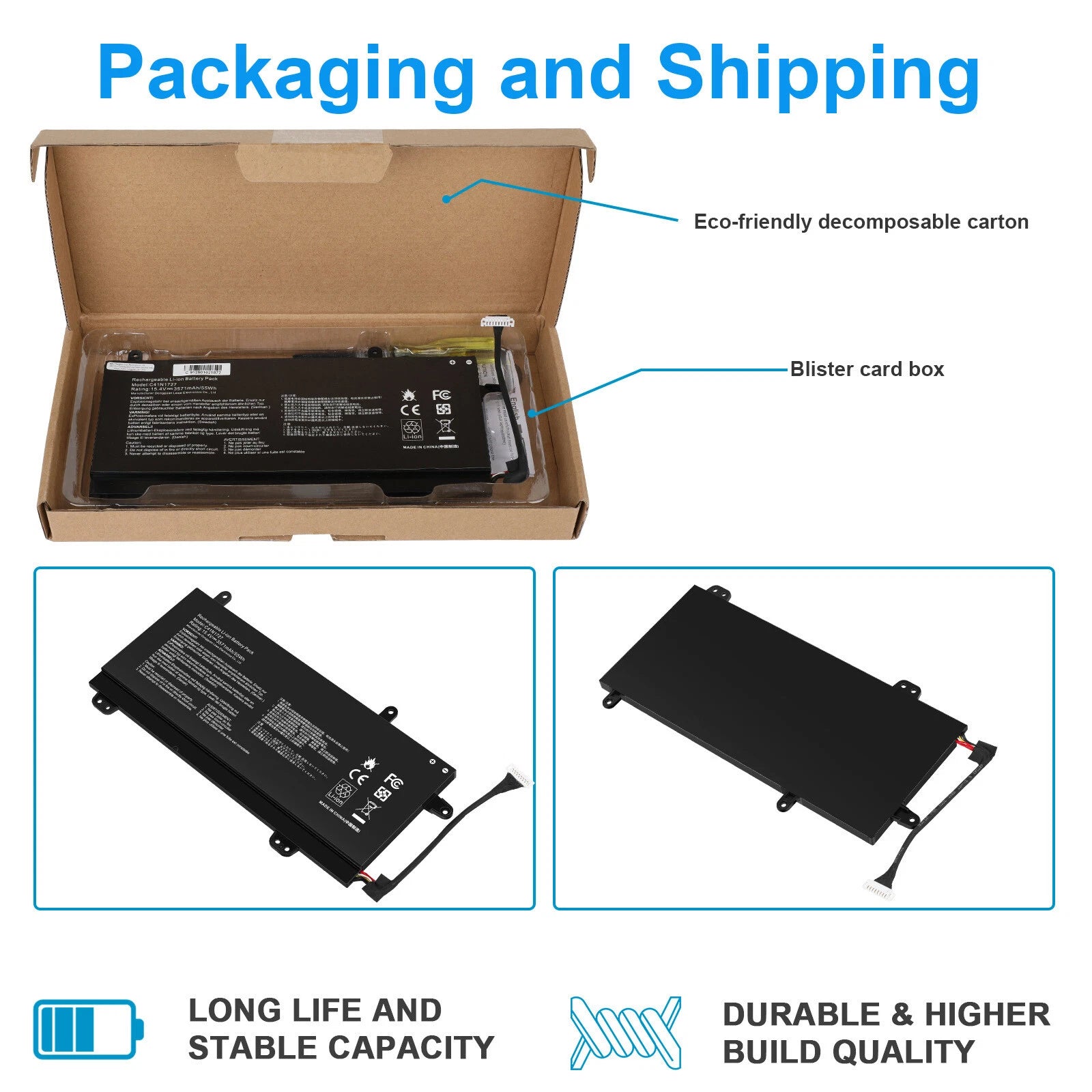 C41N1727 LAPTOP BATTERY FOR ASUS ROG ZEPHYRUS GM501 GM501G GM501GM GM501GS GU501