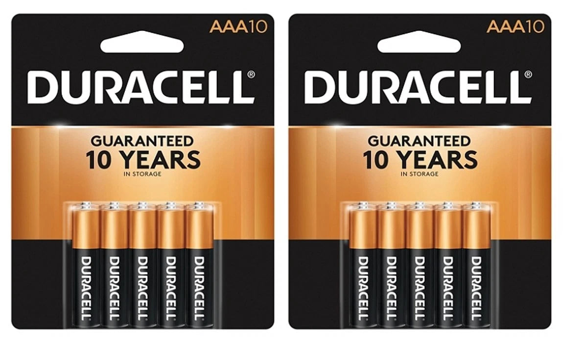 20 (2x10) Pack Duracell AAA Alkaline 1.5V Batteries