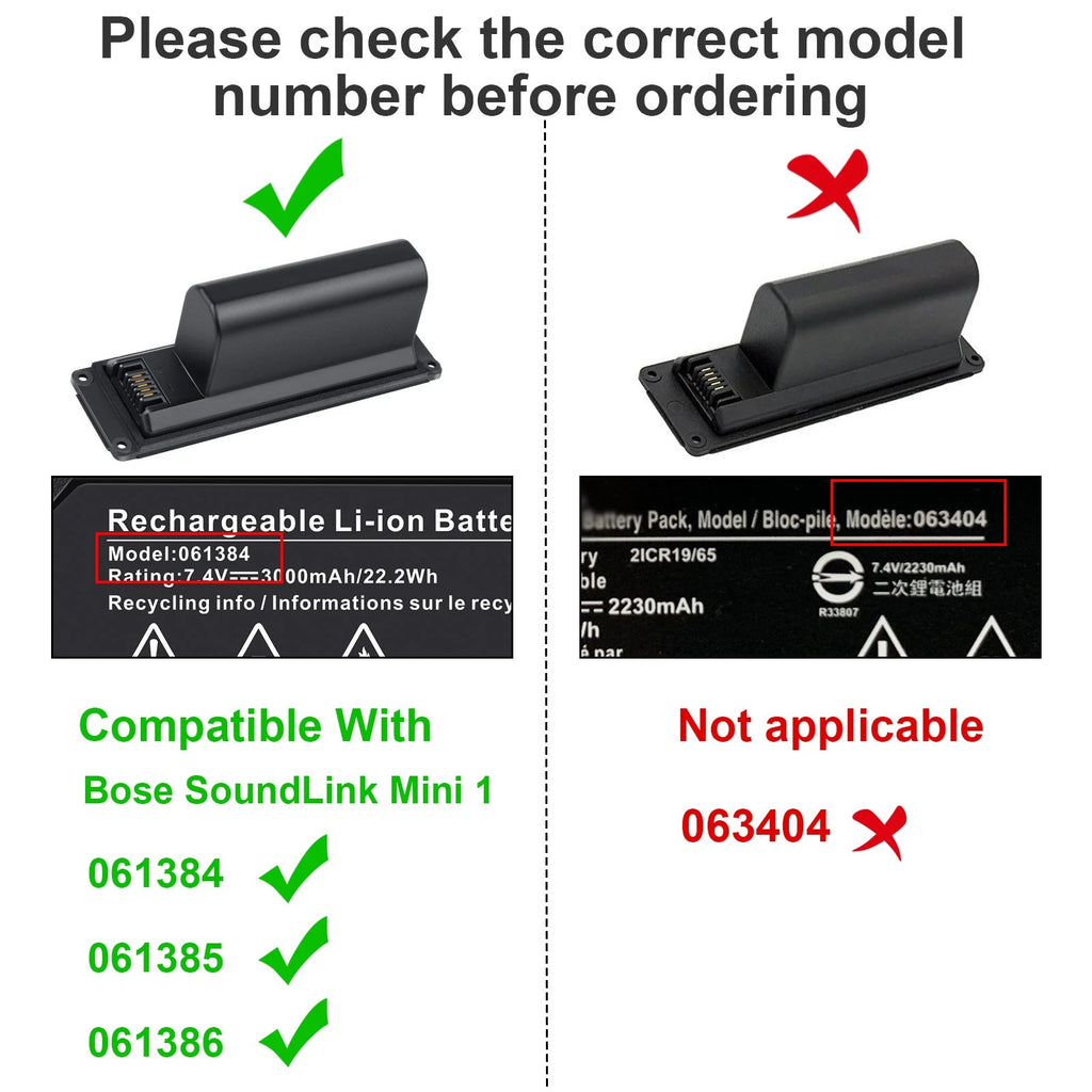 ??LOT Battery For Bose SOUNDLINK Mini I one Speaker 061385 061386 061384 3000mAh