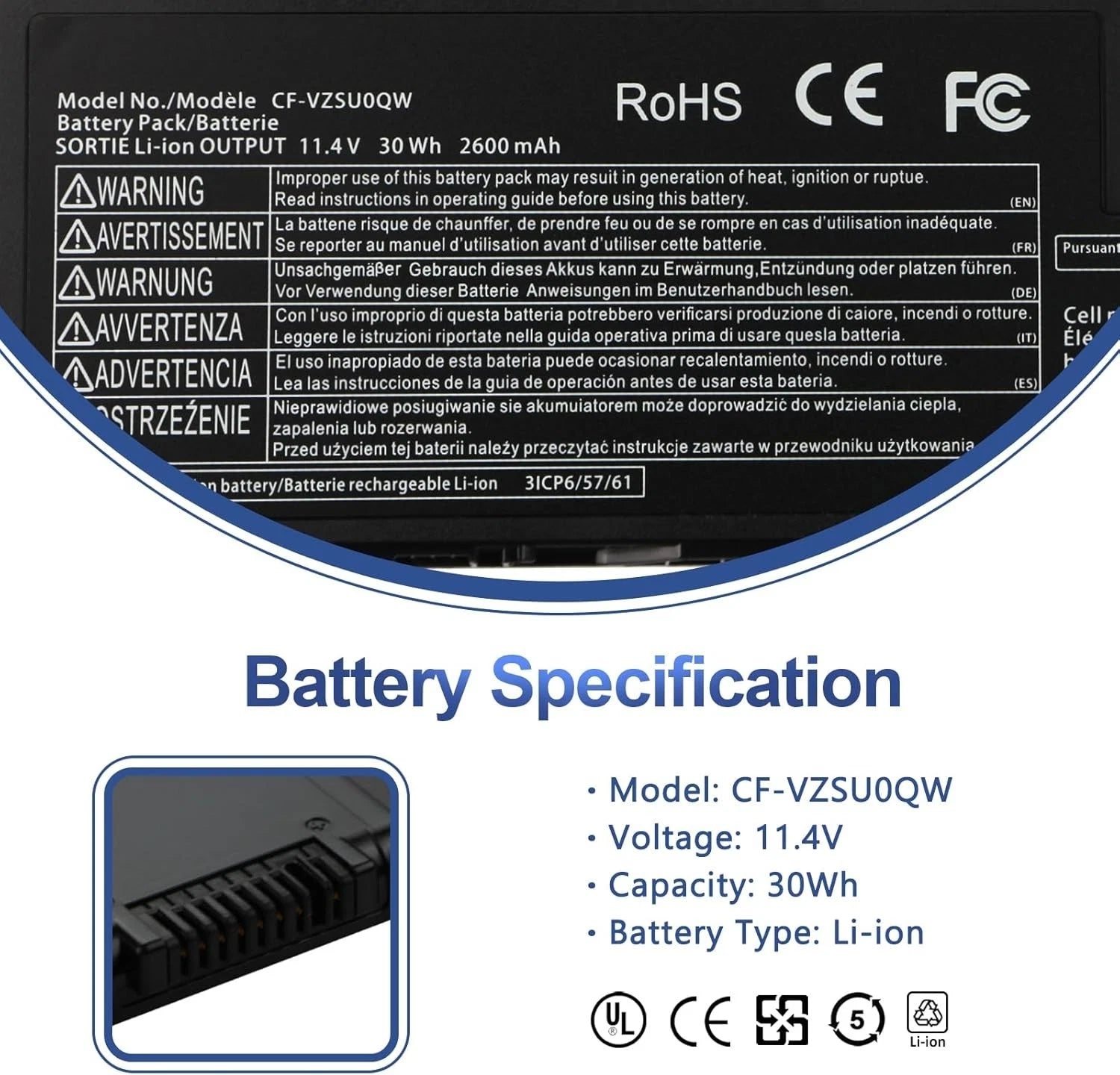 Genuine CF-VZSU0QW CF-20 Battery for Panasonic ToughBook Toughpad FZ-A2 Mk1