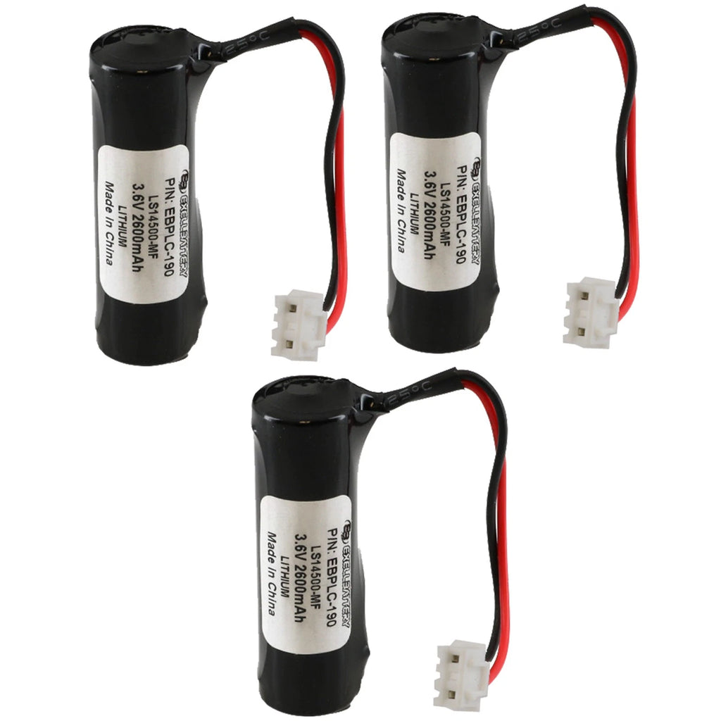 3 Computer Batteries For Mitsubishi E-20GM Controller, LS14500-MF, F Series