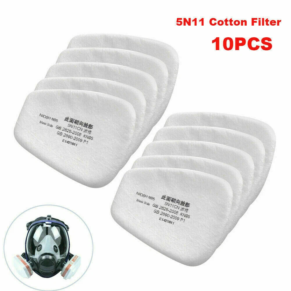10pcs/set 5N11 Cotton Filter Replacement Filters For 6200 6800 7502 Respirators