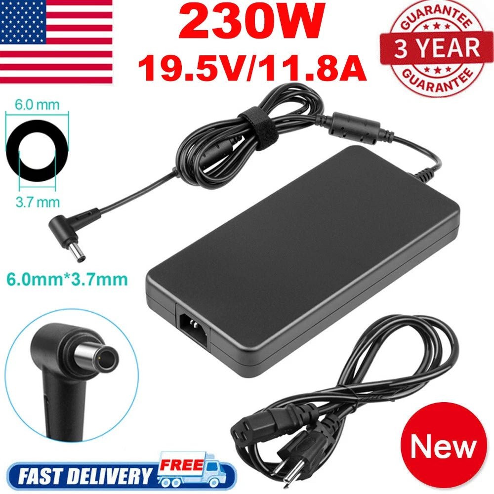 230W AC Adapter Charger For ASUS ROG Zephyrus S G14 G15 Series Laptop 6.0*3.7mm