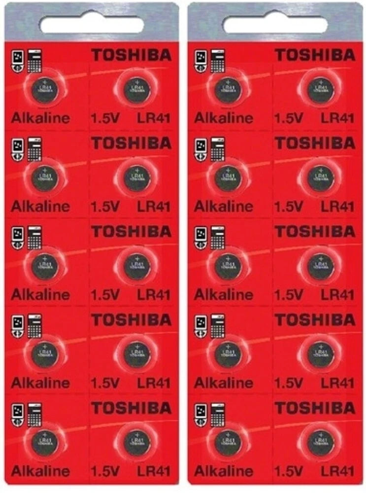 LR41 / AG3 Toshiba 1.5V Alkaline Pack Of 30 Button Cell Batteries EXP 2024