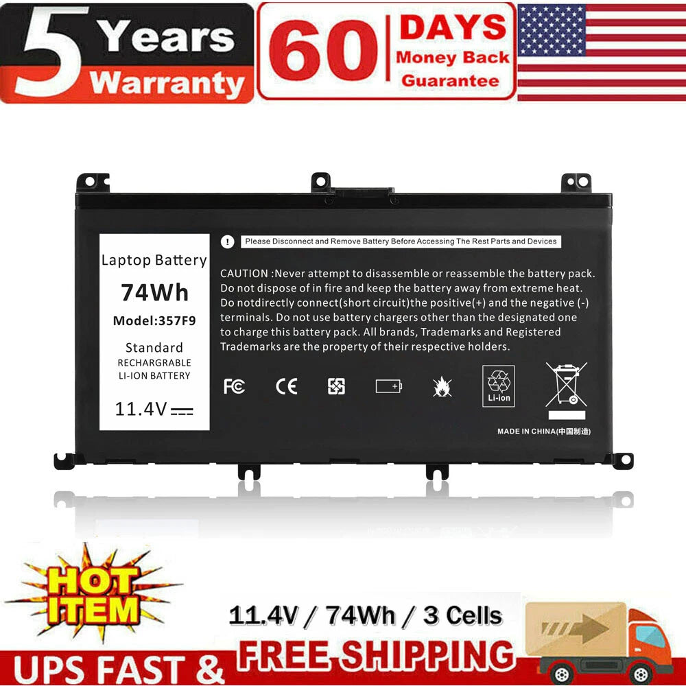 357F9 74Wh Laptop Battery For Dell Inspiron 15 7000 7559 7557 7567 7566 7759