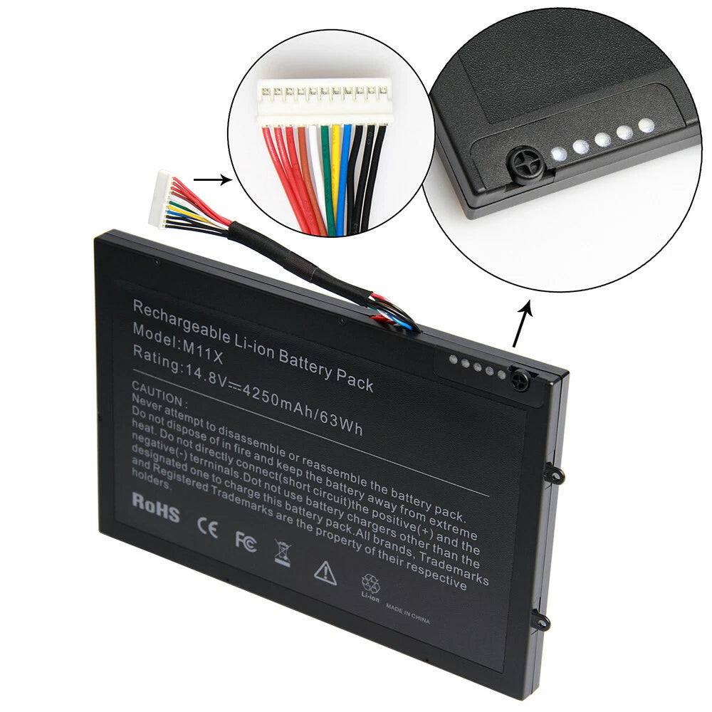 Battery For Dell Alienware M11x M14x R1 R2 PT6V8 KR-08P6X6 T7YJR P06T COOL