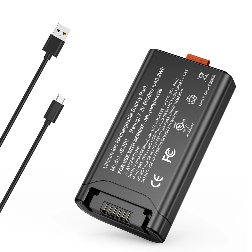 ??Replace Battery for JBL PartyBox Club 120 Portable Speaker Battery 200 6000mAh