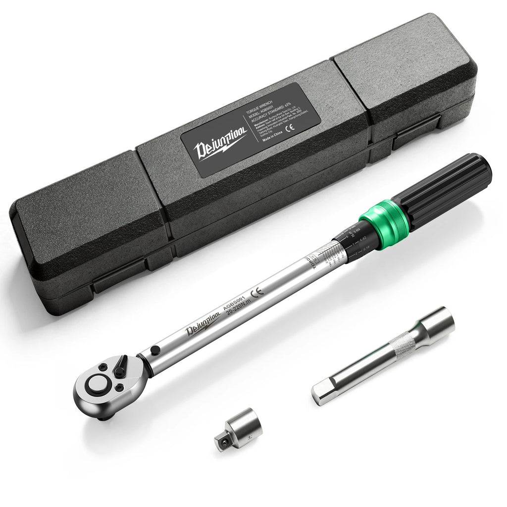 ??3Pcs Click Torque Wrench 1/2" Drive 14.76-162.36 ft.lb/ 20-200N.M Adjustable