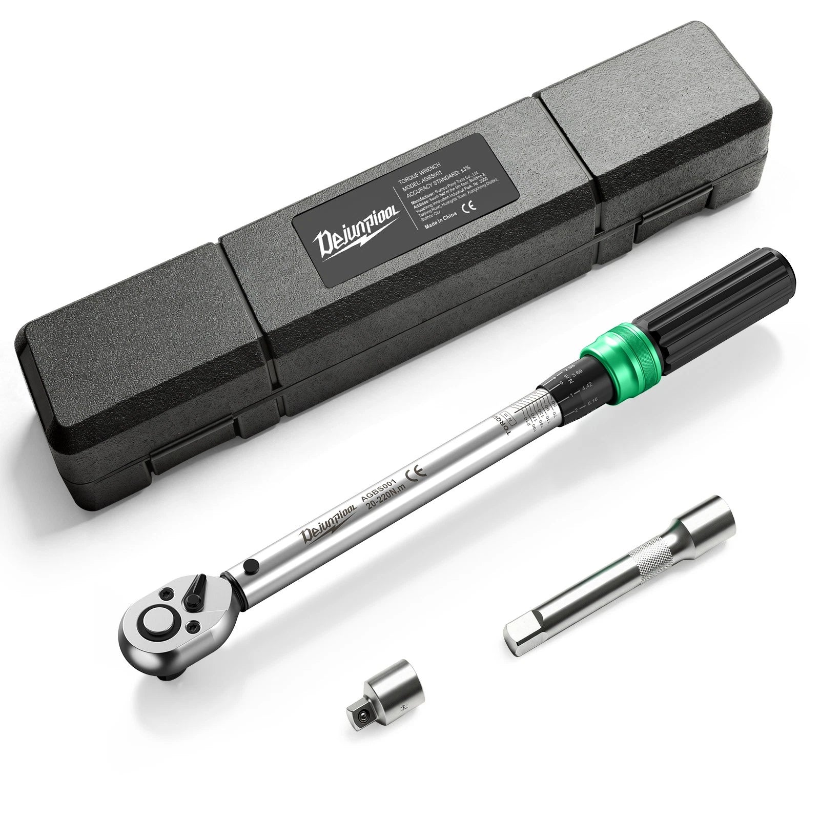 ??3Pcs Click Torque Wrench 1/2" Drive 14.76-162.36 ft.lb/ 20-200N.M Adjustable