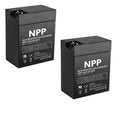 2PC NPP NP6-14Ah 6V 14Ah AGM VRLA General Series Battery