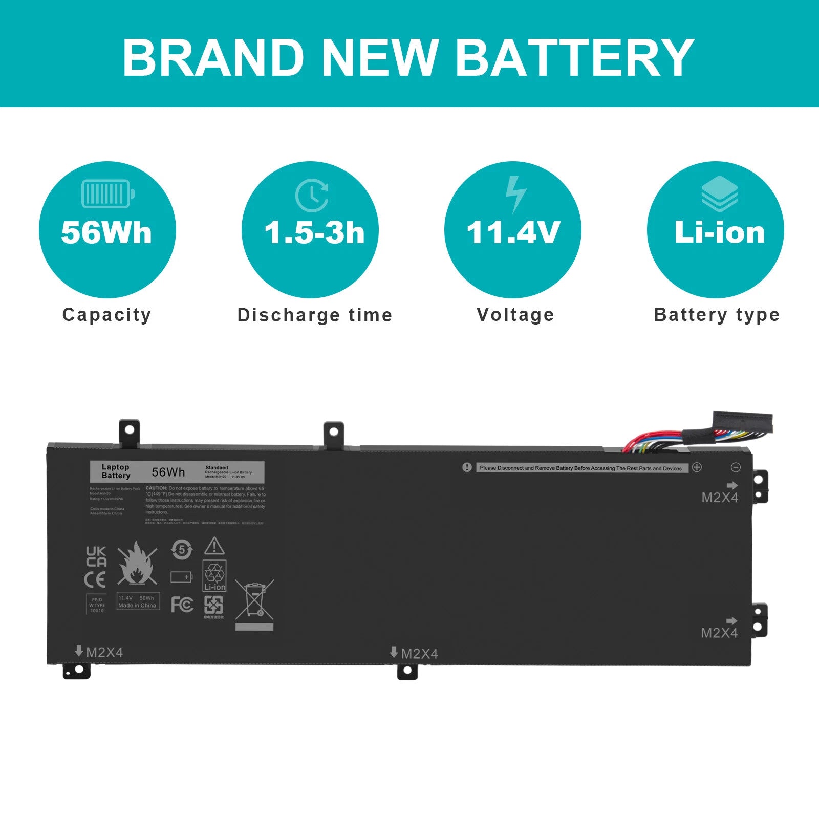 H5H20 Laptop Battery for Dell XPS 15 9550 9560 9570 Precision 5510 5520 5530