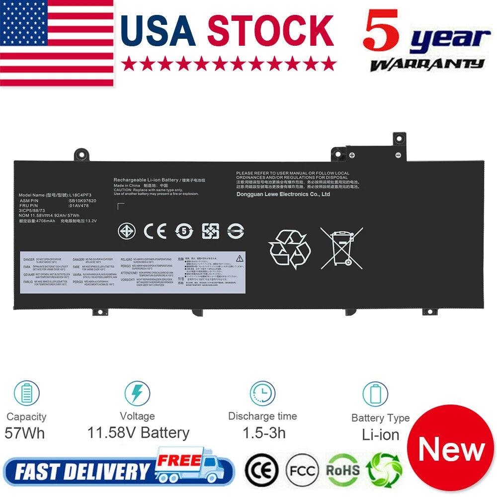 Battery For Lenovo ThinkPad T480s L17L3P71 L17M3P71 01AV478 L17M3P72