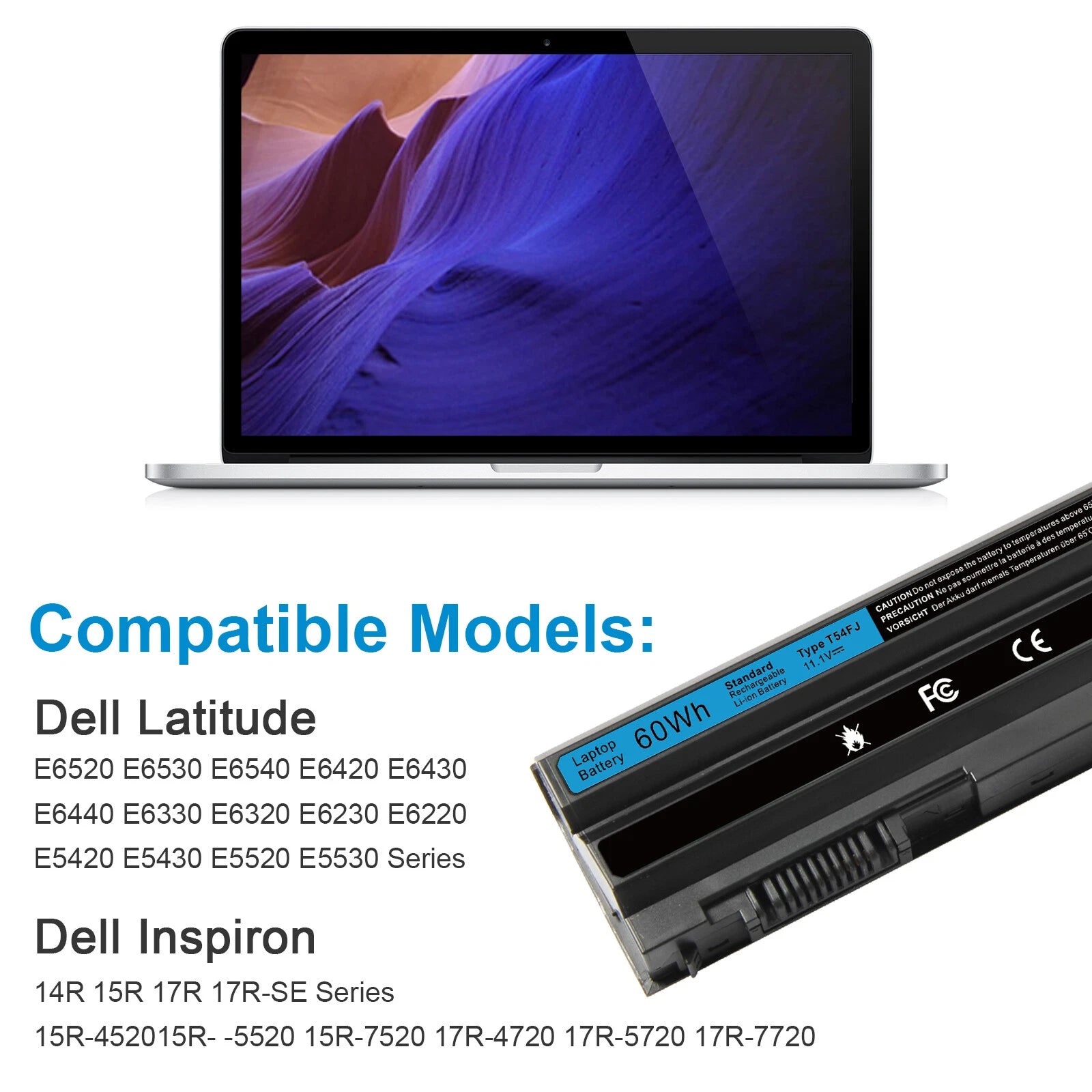 Battery for Dell Latitude E6420 E6430 E6520 E6530 E5420 M5Y0X T54FJ 312-1324
