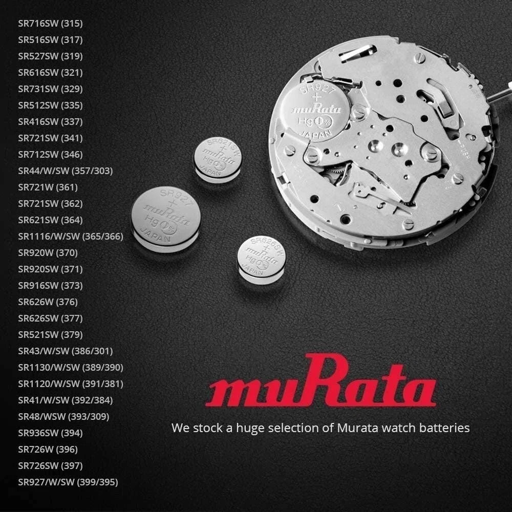 Murata 395/399 SR927/W/SW Battery 1.55V Silver Oxide Watch Button Cell -...