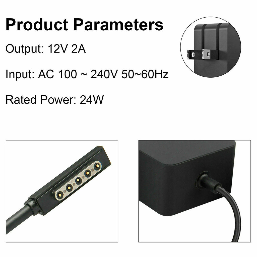 For Microsoft Surface RT / Pro 1/2 24W 12V 2A Adapter Charger 1512 1513 1516 US