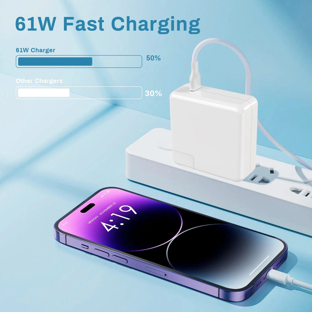 61W Type C/USB C AC Adapter Charger for MacBook Pro 13"2016 2017 2018 2019 A1708