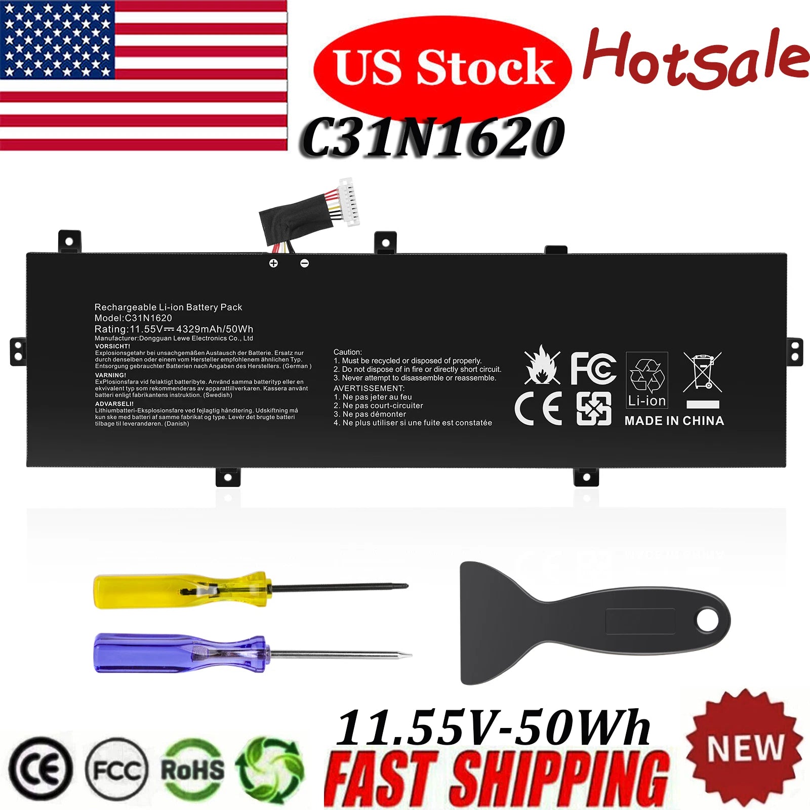 50Wh C31N1620 Battery For Asus Zenbook UX430 UX430UA UX430UN UX430UQ UX430UNR
