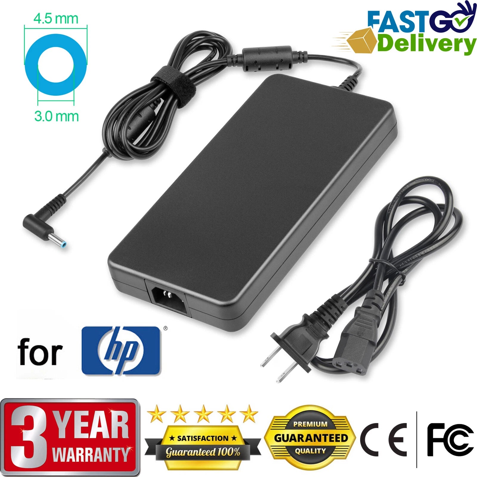 For HP Laptop Adapter Charger ZBook 15 17 G3 G4 G5 G6 Series OMEN 200W Blue Tip