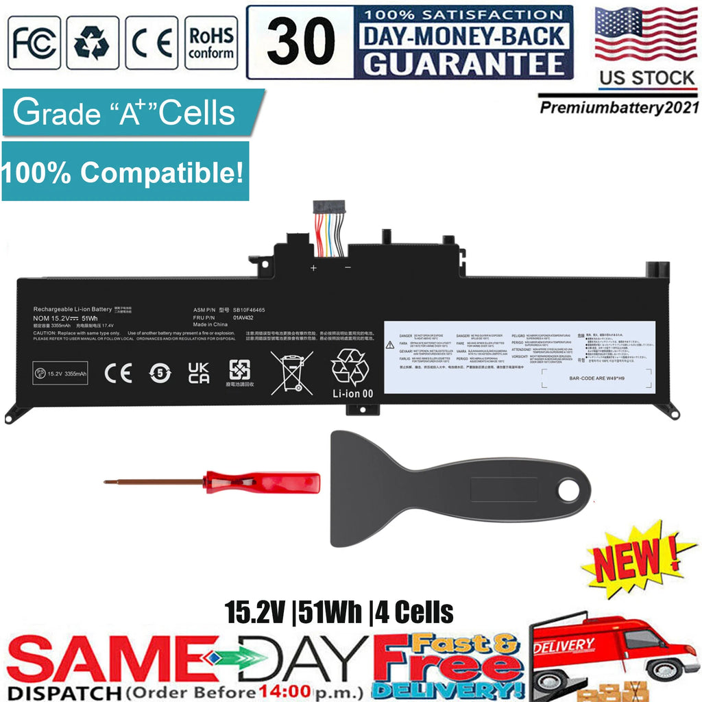 01AV432 01AV433 01AV434 Battery for Lenovo ThinkPad Yoga X380 00HW026 00HW027