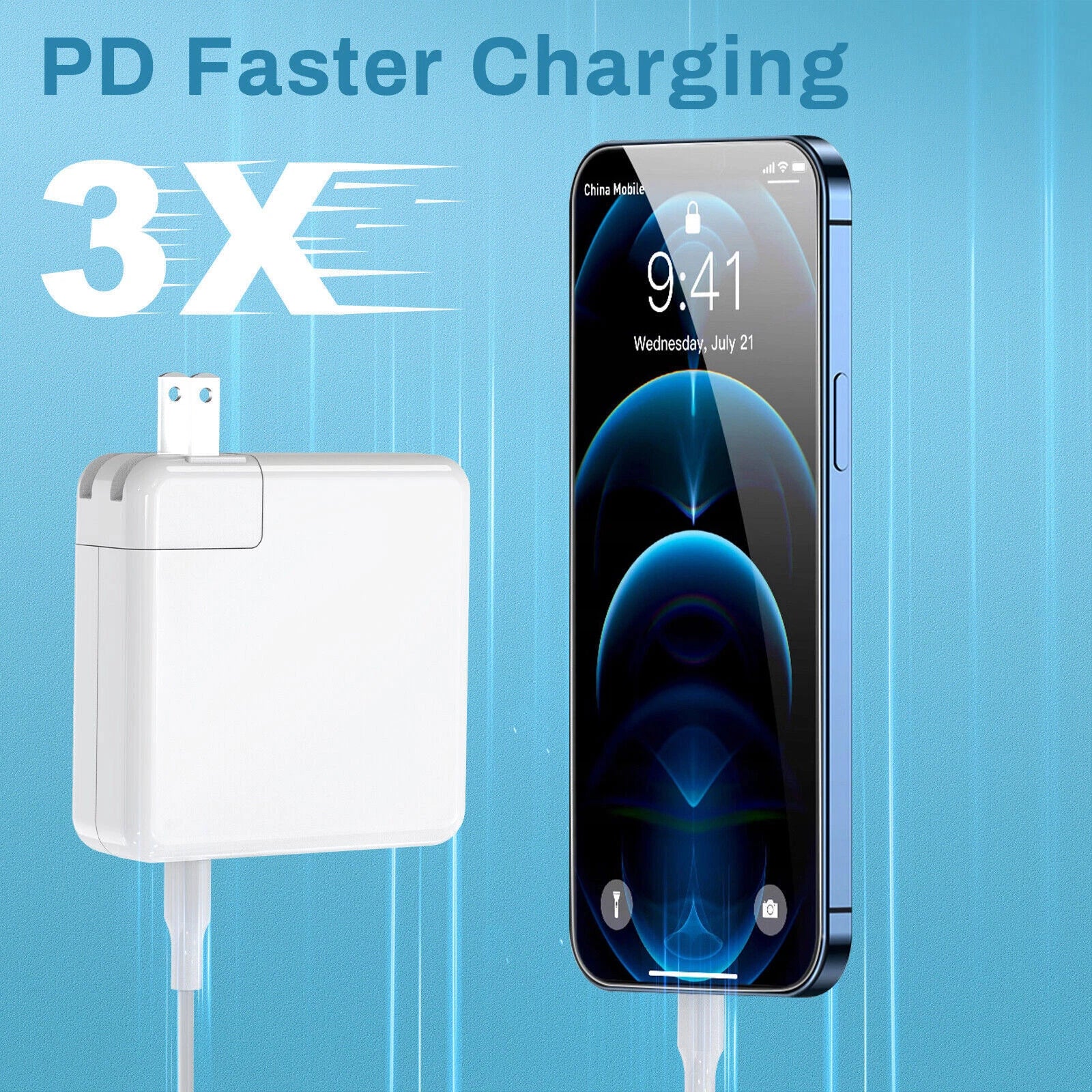 61W USB-C Power Adapter Charger for Apple MacBook Air 13" A1708 (M1, 2020-2016)