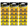 3pc 10pk Exell EB-L1142 Alkaline 1.5V Watch Battery Compatible With AG12 386
