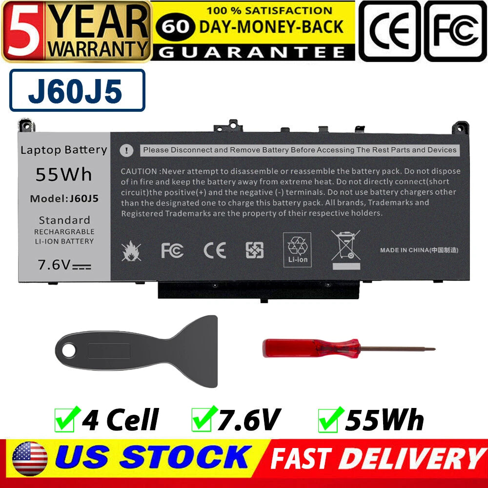 Battery For Dell Latitude E7270 E7470 Series Laptop J60J5 R1V85 451-BBSX 451 del