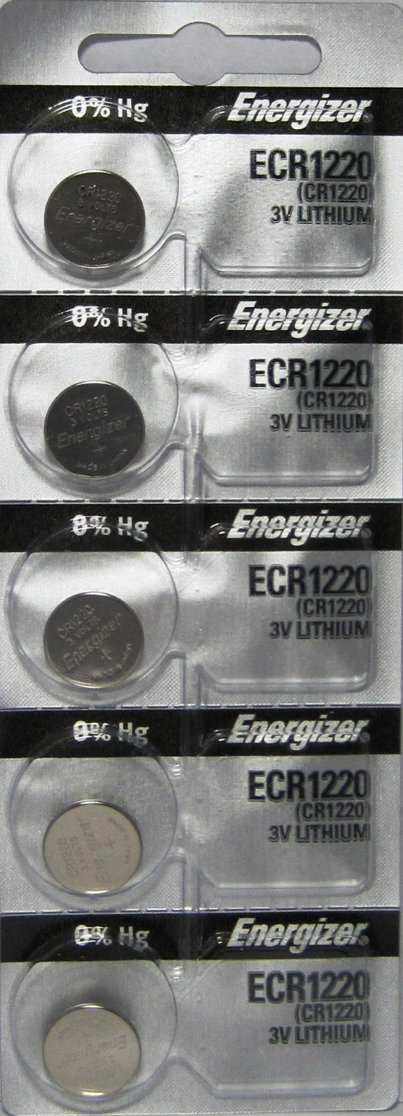 5 Fresh ENERGIZER CR1220 BATTERY 3V LITHIUM CR 1220 DL1220 BR1220 BRAND NEW