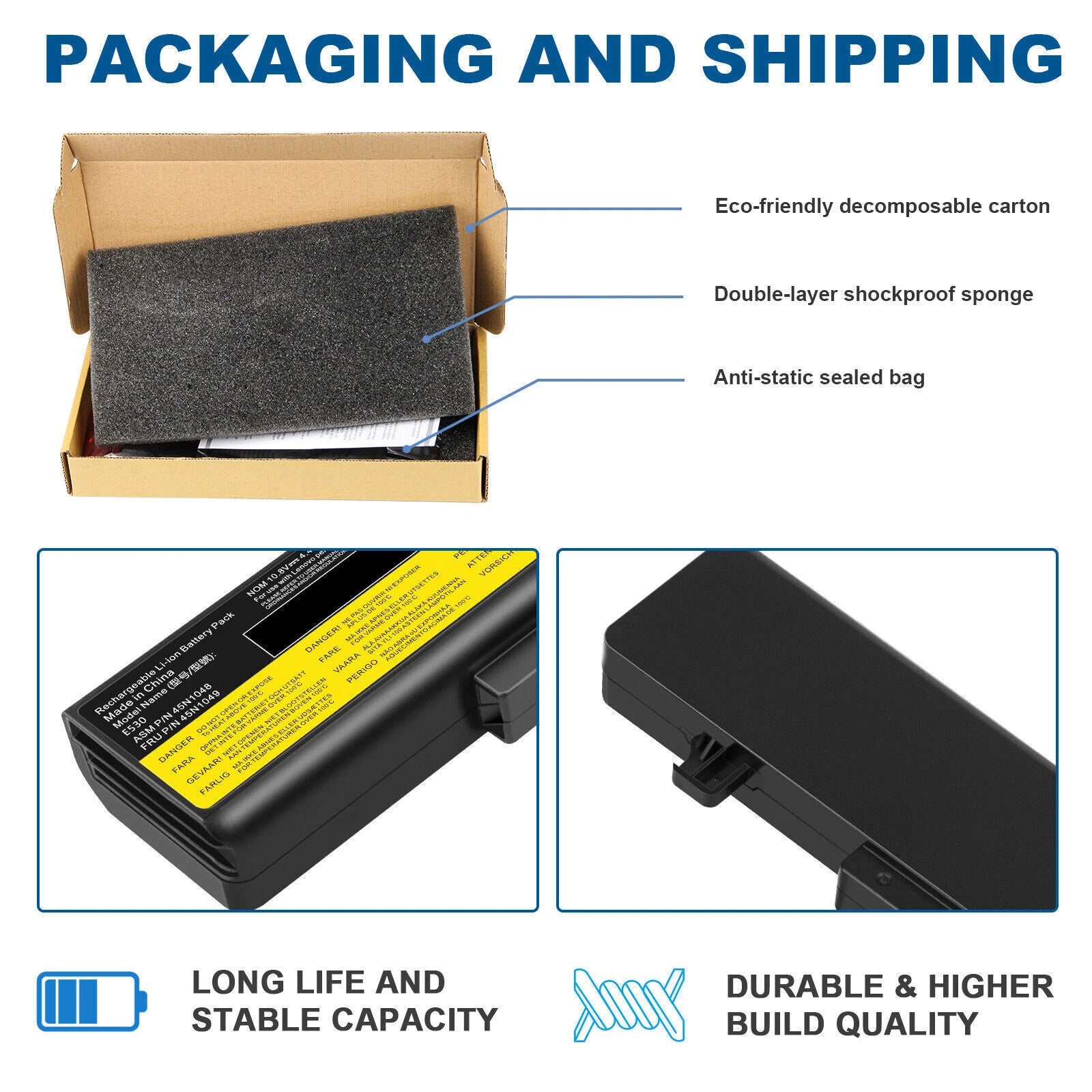 ?75+ For Lenovo ThinkPad E Serie E430 E431 E530 E531 E535 E540 E545 B590 Battery