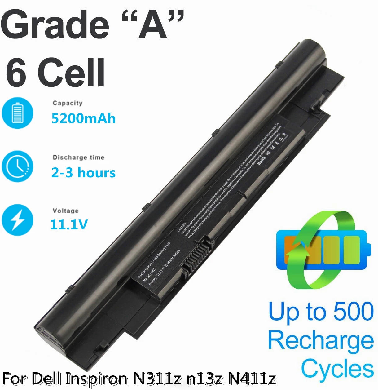 268X5 Battery for Dell Vostro V131 Inspiron N411Z 13Z 14Z N311z Latitude 3330