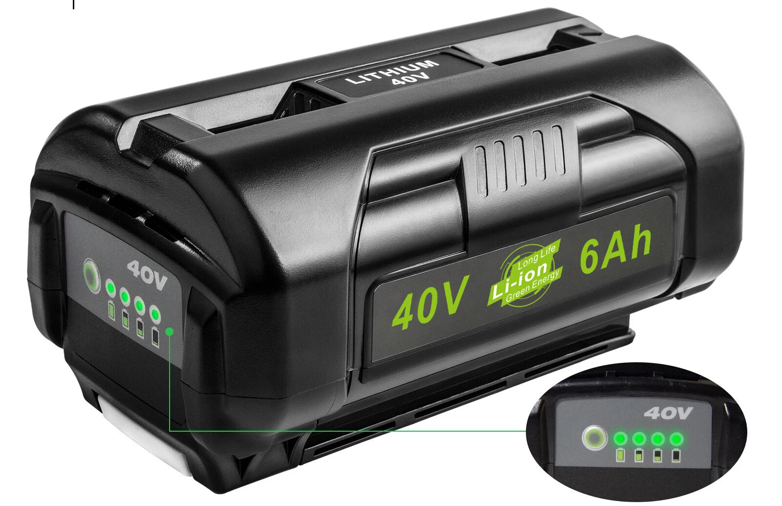 6.0AH For Ryobi 40V Lithium-Ion Extended Capacity Battery OP40261 OP4026 ZROP401